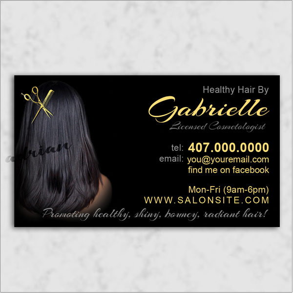 Business card design template for african american salons and beauticians and hairstylists.