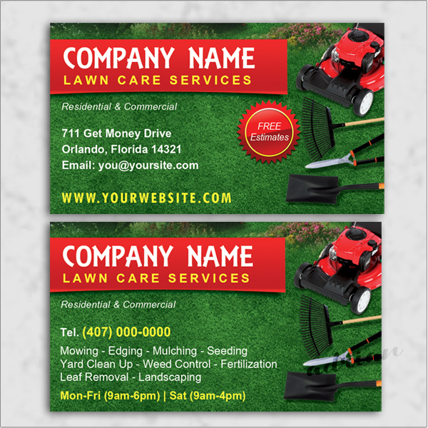 Lawn Care/Landscaping/Grass Cutting Business Cards