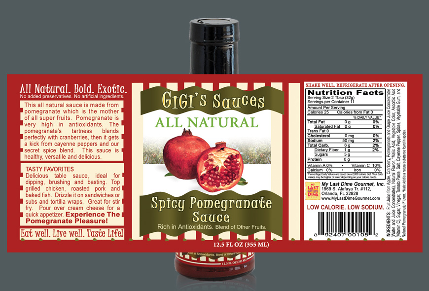 Label design for sauce company.
